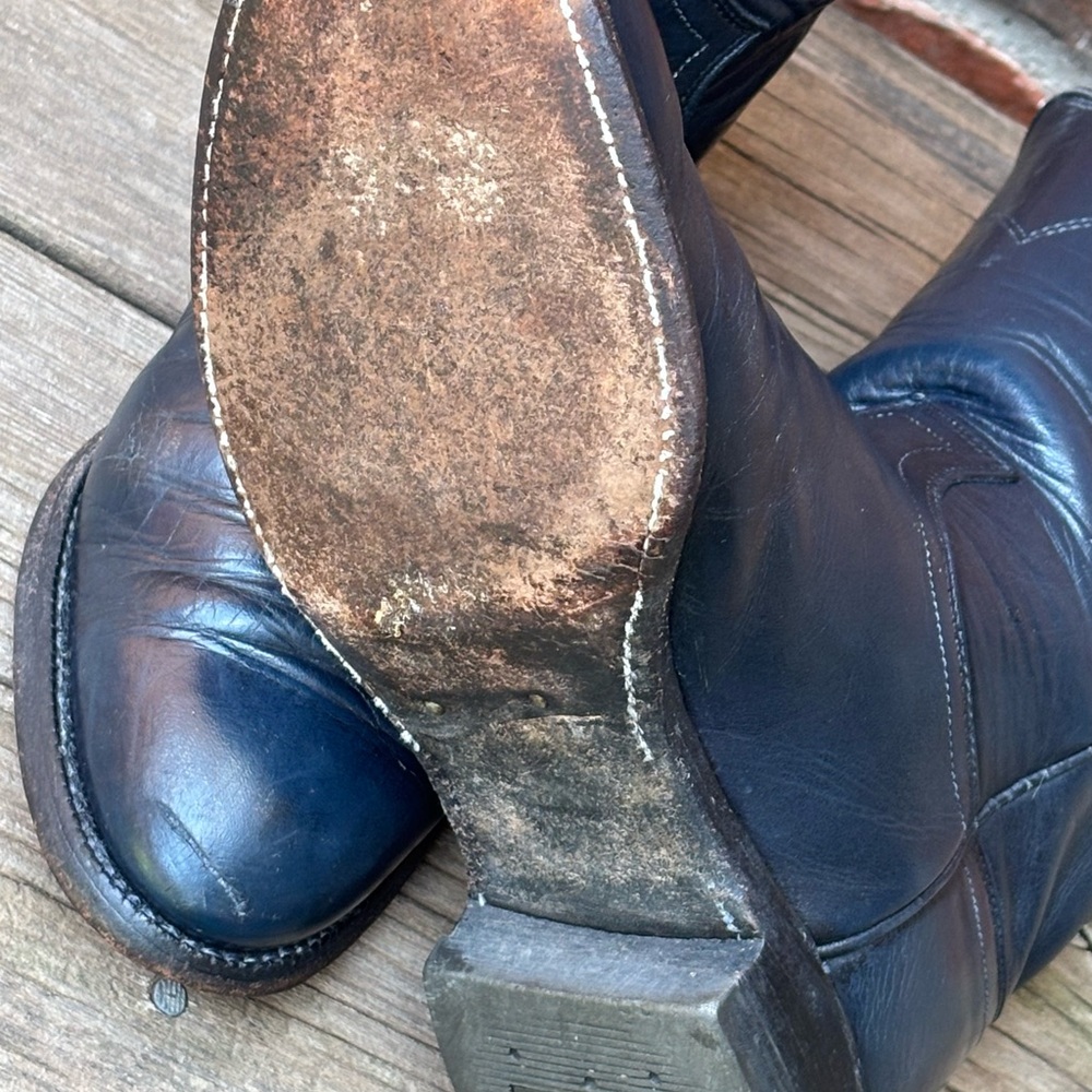 Justin 3024 Roper Navy Blue Western Cowboy Boots 80 - Picture 9 of 9